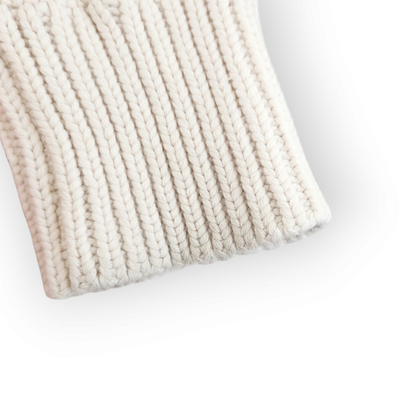 Liz Claiborne White Asymmetrical Mock Neck Cable Knit Sweater M - Picture 6 of 8